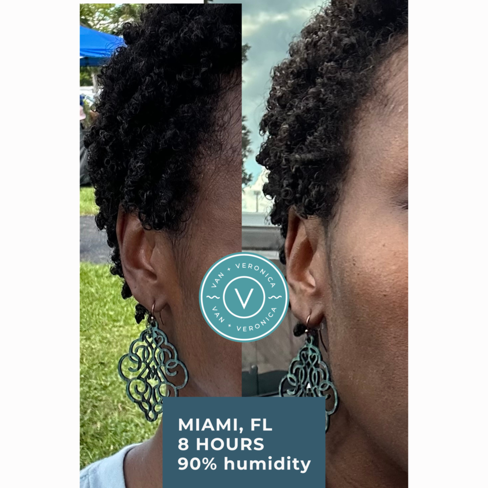 van + veronica Humidity Control Duo results on fine curly coily hair