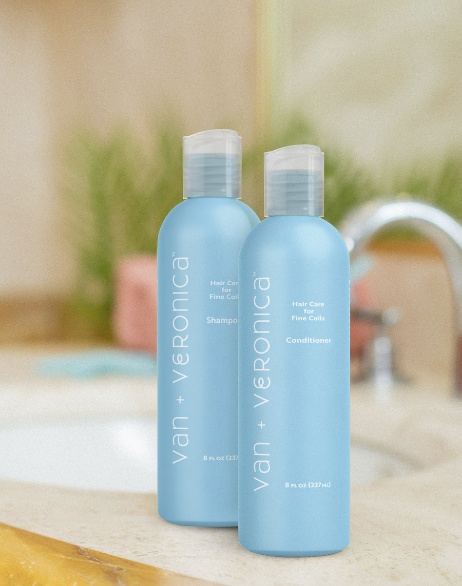 van + veronica Cleanse and Condition duo for fine natural hair