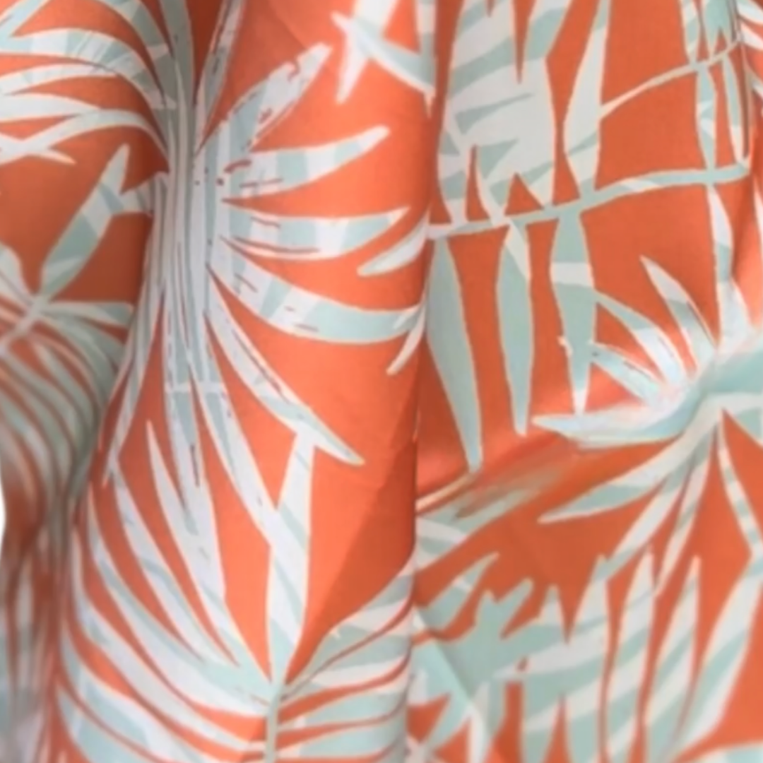 Orange Palms silk scarf by van + veronica Haircare