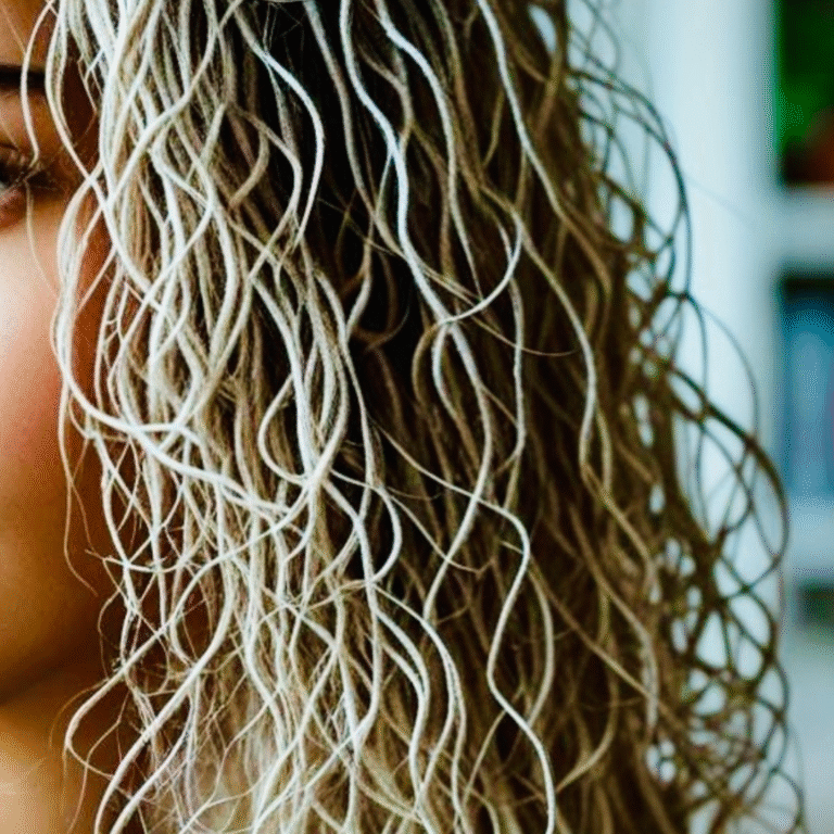 Image of woman with stringy fine curly hair
