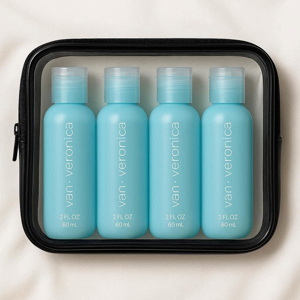 Travel-size curly hair kit for fine curls and sensitive scalps