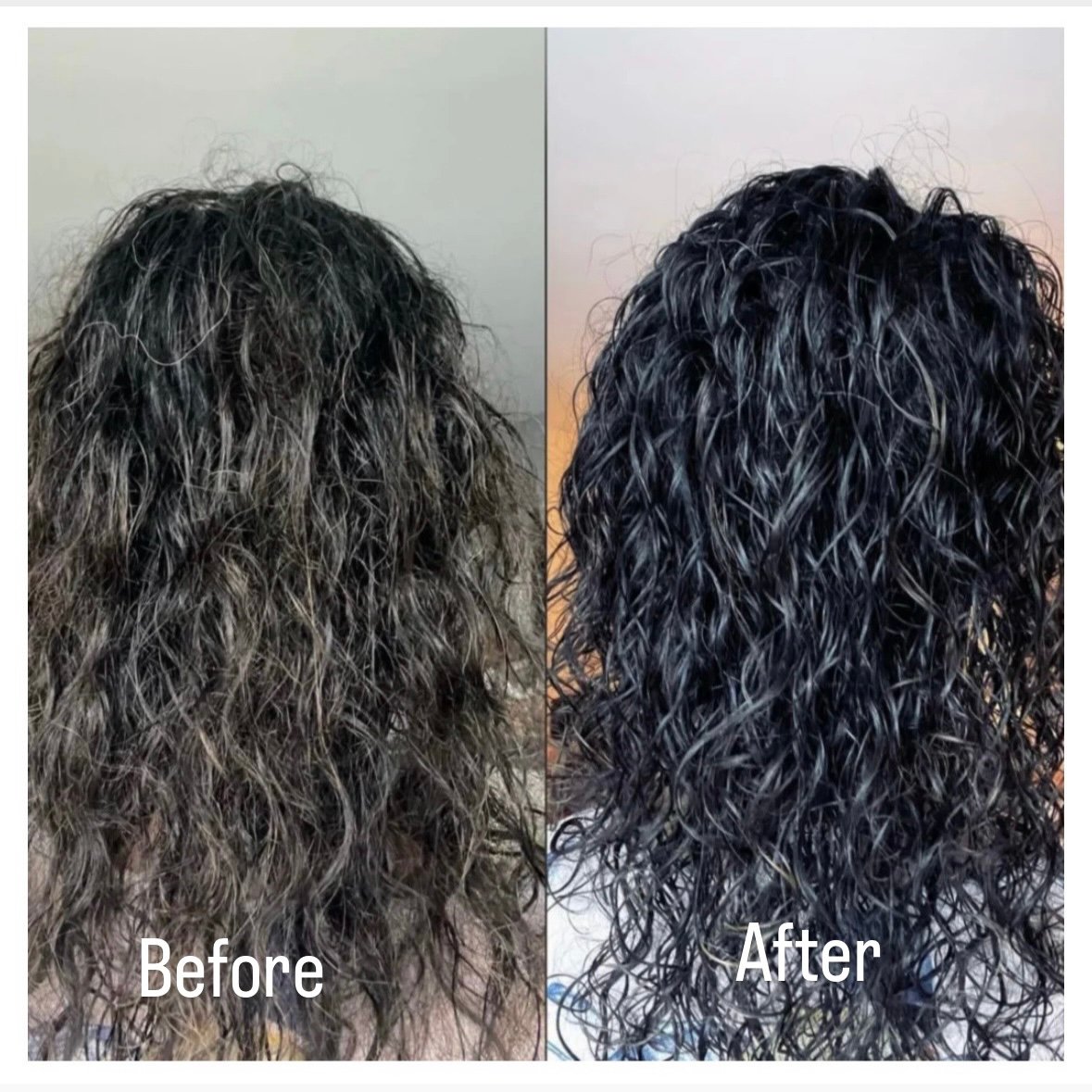 Dry curly hair solution (Before and After): Results after using The Haven Collection